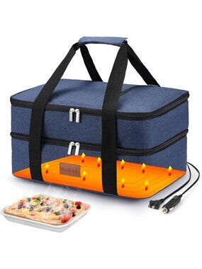 Versatile Electric Food Warmer for 9x13 Casserole - Car & Home Use, 12V/24V